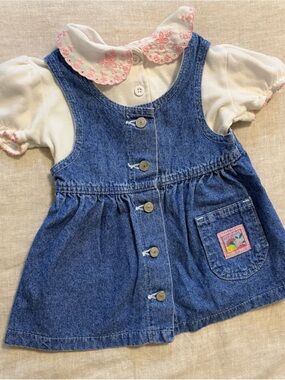 Vintage Lee Dress & Baby B'gosh Shirt Girls Outfit 12/18M